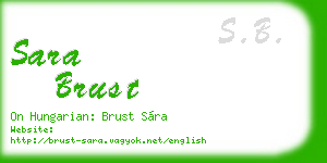 sara brust business card